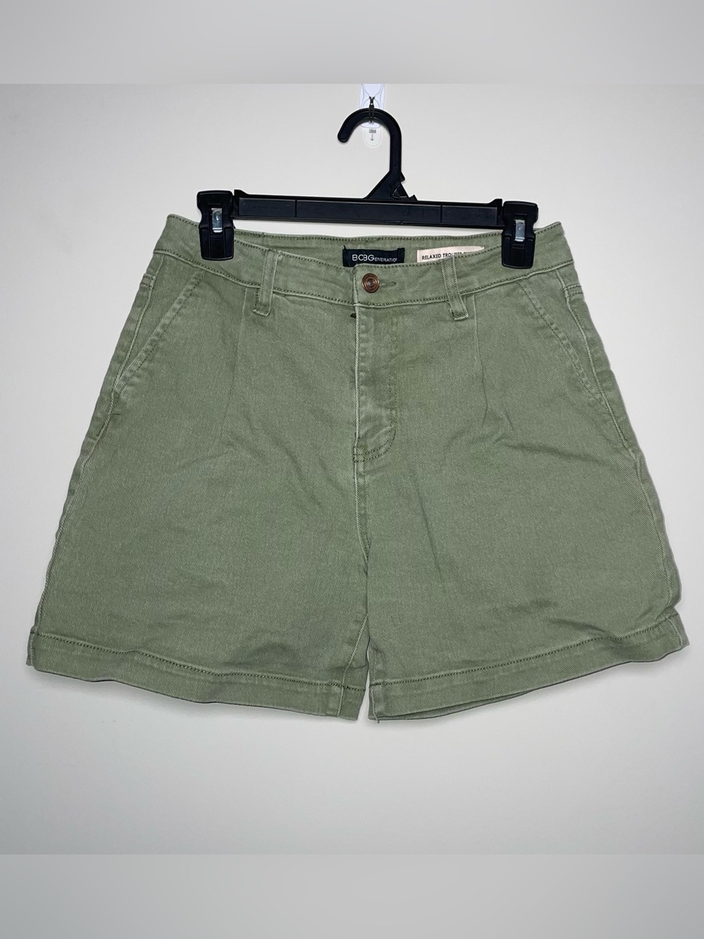 BCB Generation 7 Relaxed Trouser Short Deep Green 98% Cotton Boho Preppy